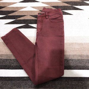 Free People Skinny Cropped Jeans/Leggings in Wine
